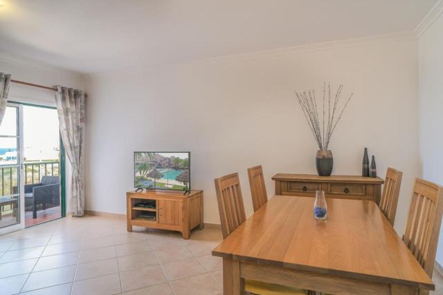 Dining table beside the living area